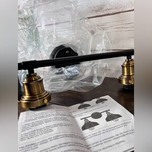 Yeleeino Wall Light Brass and Black Domes CCWL014